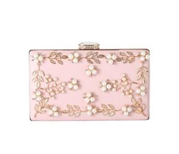 Evening Bags Vintage Women Black Crystal Beaded Clutch Purse Pink Wedding Clutches Handbags Bridal Party Dinner Bag RedEvening