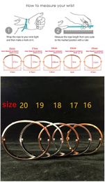 Thin bracelet 6 diamonds Bangles Designer Luxury Jewellery Womans 3.65mm Rose Gold platinum bracelets gift for women accessories wholesale VQAW