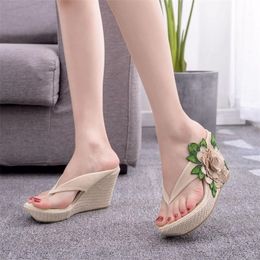 Crystal Queen Woman Lady Home Casual Beach Flip Flop Sandals Summer Sexy High Heel Slippers Y200624 GAI GAI GAI