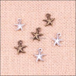 Charms Jewellery Findings Components Double Sided Lovely Starfish Star Antique PendantsVintage Tibetan Sier JewelryDiy For Bracelet Neckla