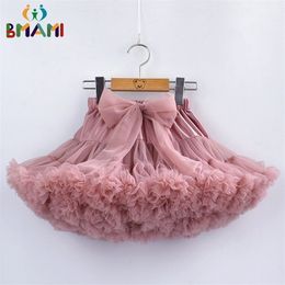 Baby Girls Tutu Skirt Fluffy Children Ballet Kids Pettiskirt Girl Skirts Big Bow Tulle Party Dance For 220326