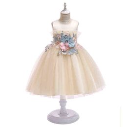 3-8 Years Girl Princess Gown Dress For Graduation Performance Children Elegant Dresses Child Customes Clothes Girl Clothing G220428