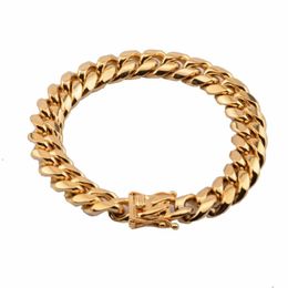 male hand bracelet gold UK - Chain On Hand Mens Bracelet Gold Stainless Steel Steampunk Charm Cuban Link Silver Gifts For Male Accessories Link,288L