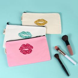 Multipurpose Cotton Canvas Cosmetic Bag Colorful Women Makeup Zipper Bag Pencil Case Travel Toiletry Storage Bags LX4912