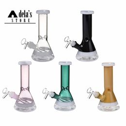 7.8" Glass Water Pipes Hookahs Downstem & Glass Bowl 18mm Oil Dab Rig Black Color Heady Perc Bubbler Bong