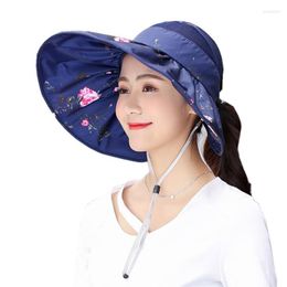 Wide Brim Hats Women Sun Lady Visors Cap Fishing Fisher Beach Head Cover UV Protection Girl Summer BonnetWideWide Wend22