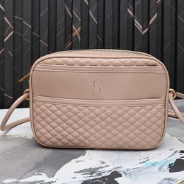 designer Quilted Camera Bag Leather Handbag Crossbody Bags Purse Plain Weight Zipper Shoulder Bag Sliding Strap Clutch Wallets Fashion
