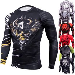Men's T-Shirts T Shirt Men High Quality Compression Set Head SCultivate One's Morality Type Quick Drying For Gym And BodybuildingMen's