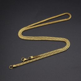 high quality chains UK - Chains High Quality Women Necklace Stainless Steel 60CM Chain Gold Silver Color Mens For Wome GiftChains