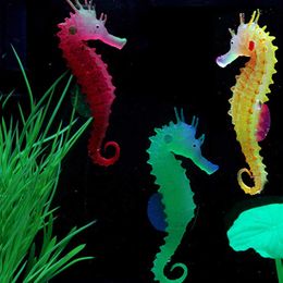 Artificial Luminous Hippocampus Fish Silicone Tank Ornament Aquarium Decoration Underwater Sea Horse Decoration Pet Supplies