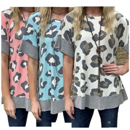 Fashion Cow Stria Printing T-shirt Women Girls Tops Summer Short Sleeve O-neck T Shirt Leopard Printed T-shirts Tees Casual Loose Tshirts Good Cloth