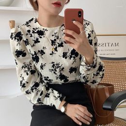 Descuento Blusa De Flores Blancas Negras 2022 en venta en DHgate.com