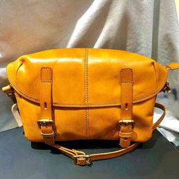 women message bags Tanned Leather Men Women Top Layer Cow Leather Single Shoulder American Postman Tooling Bag 220617