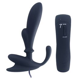 7 Function Remote Control Vibrating Prostate Massage Silicon Anal Butt Plug Vibrator For Men sexy Products