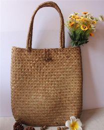 Evening Bags Sell High Quality 2022 Women Straw Woven Handbag Purse Lady Summer Beach Holiday Portable Tote
