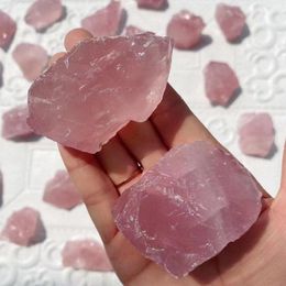 Decorative Objects & Figurines 200g 100% Natural Rose Quartz Stone Beautiful Mineral Specimen Pink Crystal Healing Home Decoration 1pcsDecor