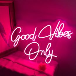 Good vibes Only INS Custom LED Letters Wall Decor For Living Room Wedding Party Cafe Store Neon Sign 220615