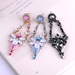 Colours Unique Design Colourful Opal Stone Drop Earrings Women Elegant Crystal Trendy Gift Jewellery Dangle & Chandelier
