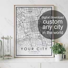 Custom Map Mecca City Poster Travel World Wall Art Canvas Painting for Home CUAdros Decor 220614