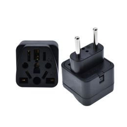 10a 250v ac UK - Adapters, 10A 250V EU European 4.0mm 2Pin Male to Multinational Female AC Power Adapter Connector Plug 2PCS
