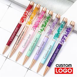 Creative DIY Oiled Dry Flower Pen Business Gift Metal Pen Wholesale Advertising Ballpoint Pen Custom Student Teacher Gift 220712