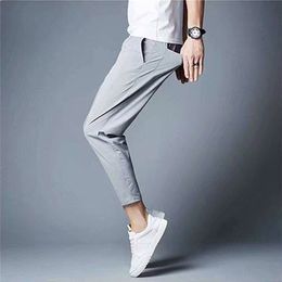 Ice Silk Breathable Joggers Men Solid Men's Harem Pants Summer Fitness Casual Ankle-Length Mens Trousers Streetwear Male Pants LJ201217