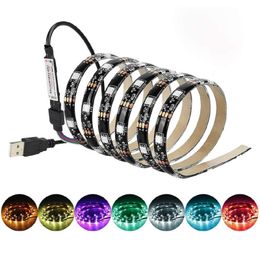 Strips Strip DC 5V 60SMD/M RGB Color 1M 2M 3M 5M Mini 3Key 17Key Flexible Light Lamp Desk Screen TV Background LightingLED StripsLED LED