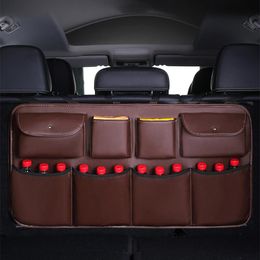 Car Organizer Rear Seat Stowing Tidying Back Storage Bag Automobile Trunk Cargo Mesh Ornaments Sundries Interior Gadget