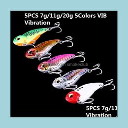 Baits Lures Fishing Sports Outdoors 5Pcs 7G/11G/20G 5Colors Vib Vibration All-Metal Lure Bait Hard Artificial Sea Bionic High-Quality Drop