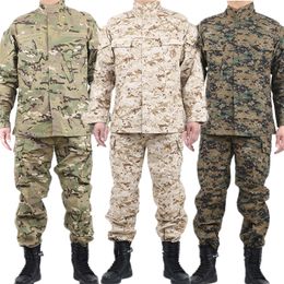 Military Uniform Tactical Men's Airsoft Paintball Hunting Suit Men Clothing Outfit Combat Camouflage Militar Soldier Coat+Pant 220516