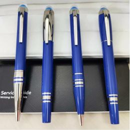 Luxury Promotion Fountain Rollerball Ballpoint Pen Blue Crystal Top Barrel Stationery Writing Smooth With Serial Number