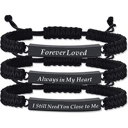 Personalized Engraving Pendant Rope Braided Bracelet Cremation Jewelry Urn for Ashes for Women Men Adjustable Memorial Bangle Keepsake Gift