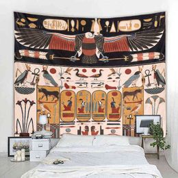Vintage Egyptian Civilization Background Decorative Carpet Mandala Boho Hippie Wall Decoration Home Decor Tapestry J220804