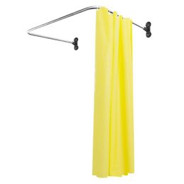 Shower Curtains Black U-Shaped Curtain Rod Suction Cup Mounted Bathtub Bar Metal Bathroom Rail HolderShower