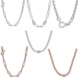 Chains Original Beaded Necklace 925 Sterling Silver Suitable For Pendant DIY JewelryChains