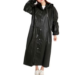エヴァユニセックスレインコート肥厚した防水レインコート女性男性ブラックキャンプ防水レインウェアスーツ