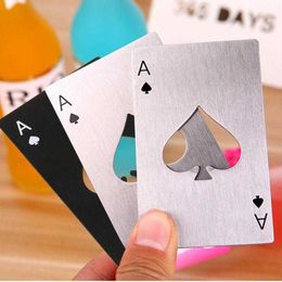 Stainless Steel Playing Poker Card Ace Heart Shaped Soda Beer Red Wine Cap Can Bottle Opener Bar Tool Openers 500pcs DAP458