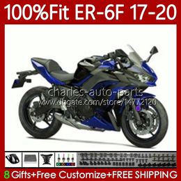 OEM Bodywork Kit For KAWASAKI NINJA 650R ER-6F ER6 F ER 6F 650 R 2017 2018 2019 2020 Body 137No.83 650-R Blue black 2017-2020 ER6-F ER6F 17 18 19 20 Injection Mould Fairing