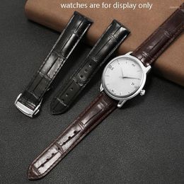 Watch Bands High Quality Crocodile Leather Strap 19 20 21 22mm Black Brown Bracelet For SEAMASTE 150 300 600 Genuine Chain Hele22