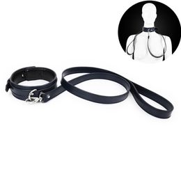 sexyy Slave Leather Bondage Collar with Leash Adult Games BDSM Restraint Neck Cuffs Fetish Toys for Women Couples Beauty Items