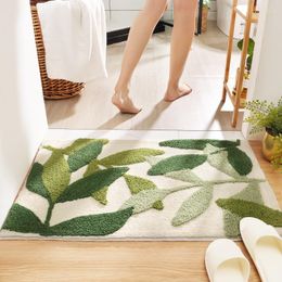 Carpets TONGDI Printed Bathroom Carpet Mats Soft Shower Fannelette Microfiber Non-slip Rug Decoration For Home Living Kitchen Room