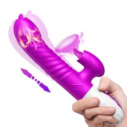 Licking Thrusting Rabbit Vibrator For Women Clitoris Clit Sucker Stimulator Heating Stretch Dildo Vibrators Female Adult sexy Toy
