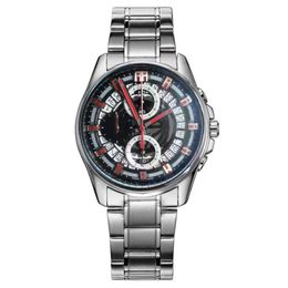 Männer Uhren Luxus Leder Kautschukband Militär Uhr Sport Quarz Chronograph Uhr Relogio Masculino Armbanduhr