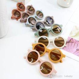 2022 Fashion Round Frame Sunglasses Boys UV400 UV Proof Glasses Kids Jewellery Frosted Anti Ultraviolet Eyewear Decorative