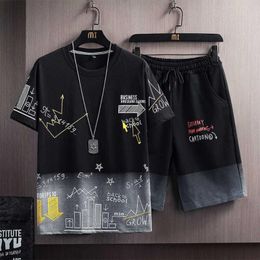 Men's Tracksuits Japan Style Men Shorts Set 2 Piece Tracksuit Printing Tshirt And Fashion Clothing Streetwear Outfits Breathe CoolMen's