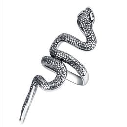 male ring silver UK - Cluster Rings Fashion Lady Silver Plated Female Jewelry Vintage Snake Men Finger Ring For Women Accessories Male Bijou 7#8#9#10#Ring
