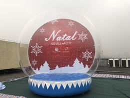 Inflatable Bouncer Snow Globe Photo Booth For Christmas Halloween Event 3m Clear Snow Globe Ball With Pump