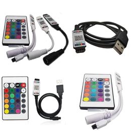 Controllers App Smart Bluetooth-compatible Controller LED RGB 24key IR USB Remote For SMD 2835 Strip LightsRGB ControllersRGB