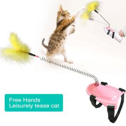 Cat Toys Interactive Pet Funny Feather Stick Teaser Wand Free Hands For Cats Kitten Training Supplies