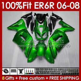 OEM Bodys Kit For KAWASAKI NINJA 650R ER6 650 R ER 6 F 06-08 Bodywork 139No.13 650-R ER 6F 650R-ER6F ER-6F 2006 2007 2008 ER6F 06 07 08 Injection Mould Fairings pearl green